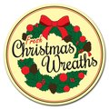 Signmission Christmas Wreaths Circle Vinyl Laminated Decal D-8-CIR-Christmas Wreaths